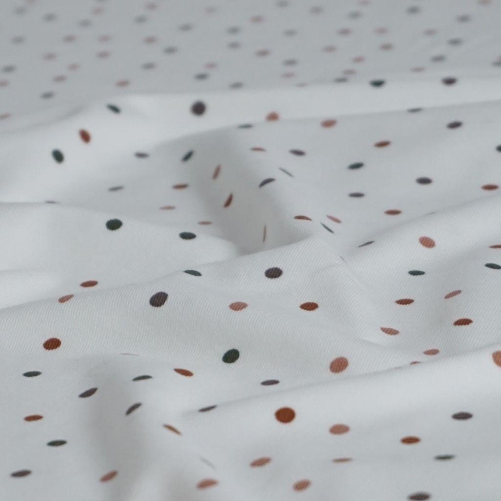 Baumwolljersey kleine Punkte auf creme